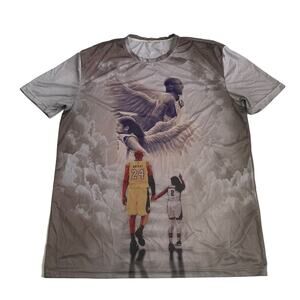 Kobe Bryant & Gigi Mens Size 5XL RARE Angel Wings RIP Double Sided T-Shirt
